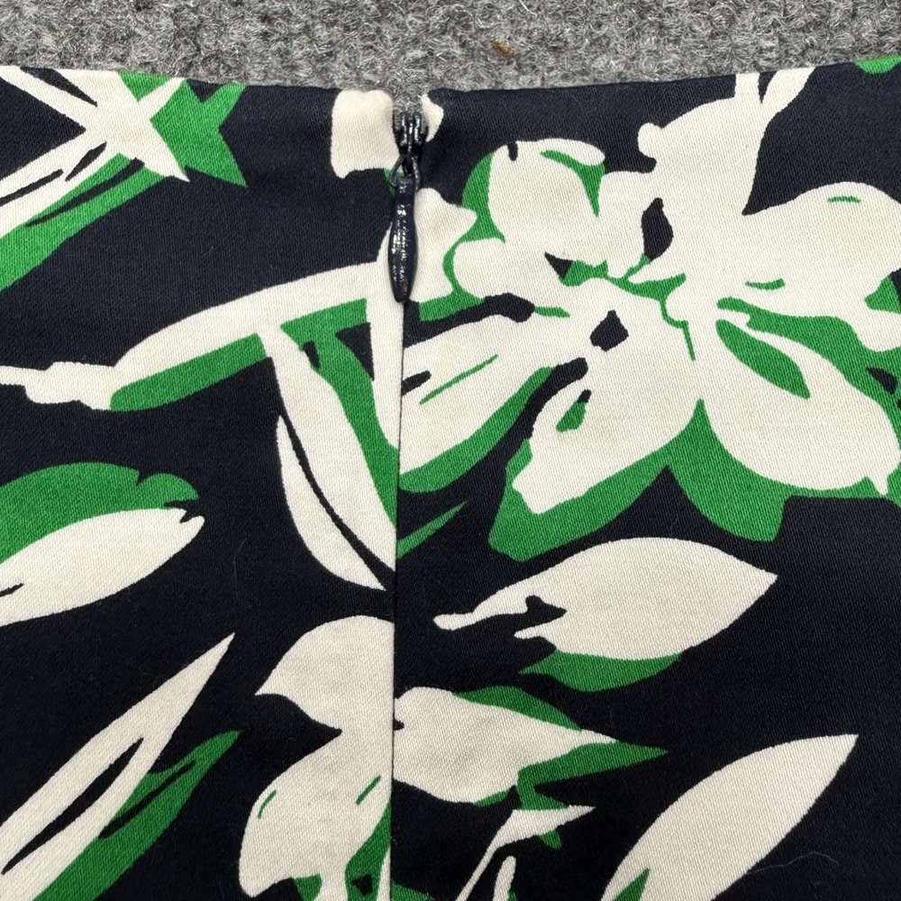 Chaps Womens Navy Green Floral Sleeveless‎ Boat Neck Sheath Dress Size 6 - Picture 7 of 8